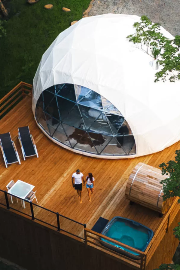 luxury glamping dome north carolina
